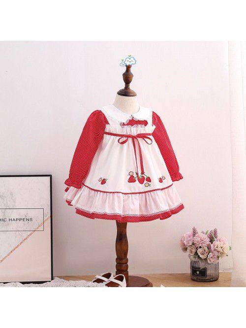 spring new children's Princess Dress wave poi...