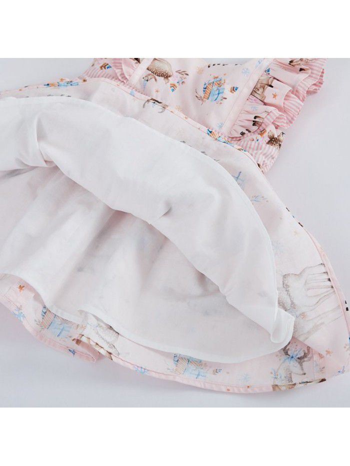  summer new floral girls' dress children's sleeveless princess skirt children's printed skirt 