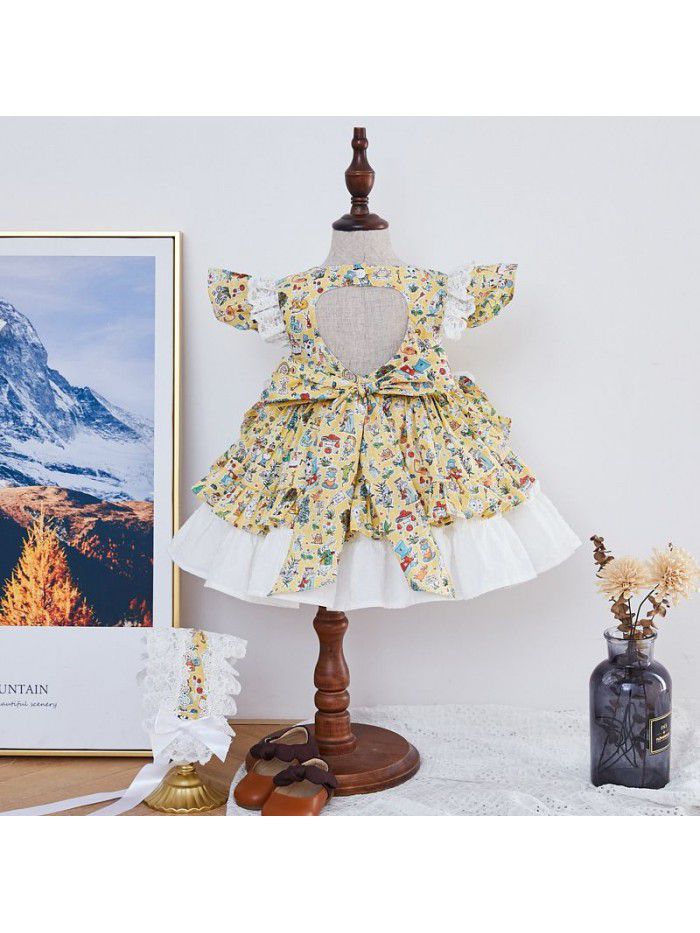 new children's wear children's floral dress maid skirt children's Lolita skirt 