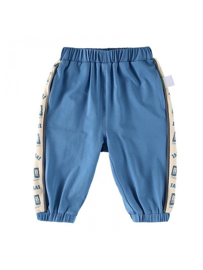 Amila Amila children's clothing baby anti mosquito pants summer thin children's fashion boys' Sports baby pants 