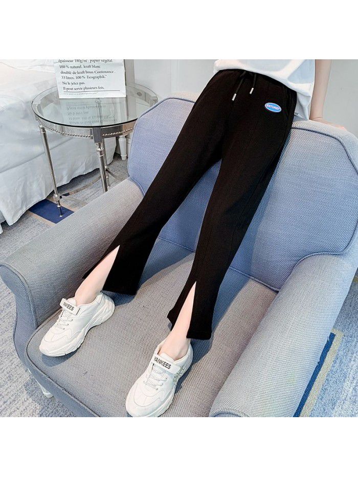 Girls' pants spring and autumn wear foreign style loose pants  new children's sports pants spring wide leg pants 