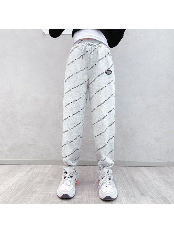 Girls' pants spring and autumn  new style children's casual sports pants 