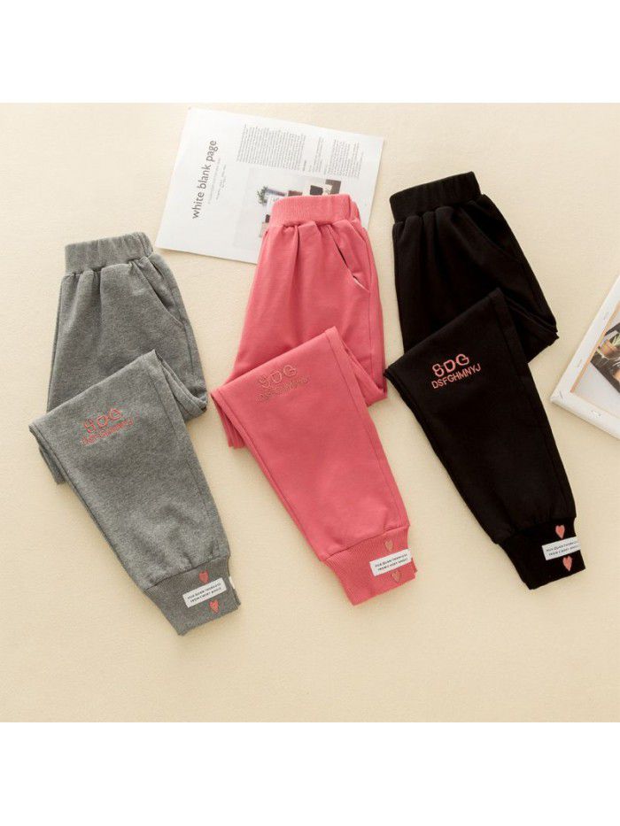 Girls' sports pants autumn pants middle school children's autumn wear children's autumn wear foreign style cotton casual pants 