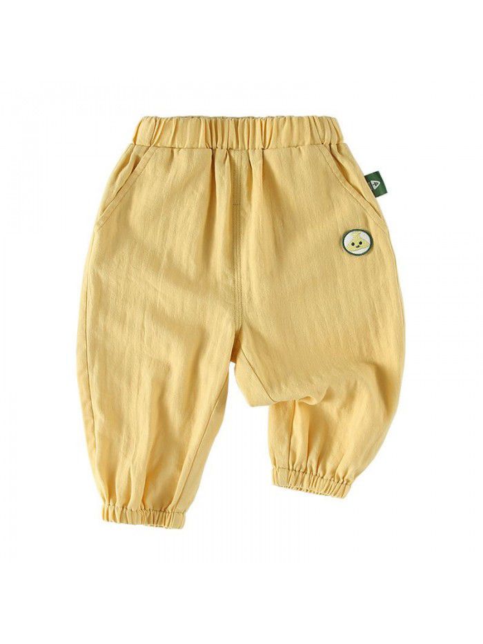 Amila children's clothing boys'  summer new baby boys' thin cotton casual pants boys' anti mosquito pants 