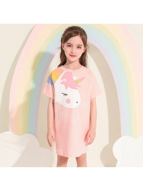 A new summer  children's T-shirt skirt cotton...