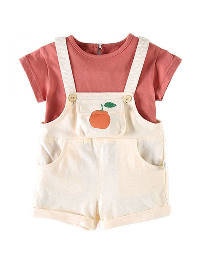 Amila girls' summer suit  new children's leisure summer wear 2-year-old girl's two-piece set 1 