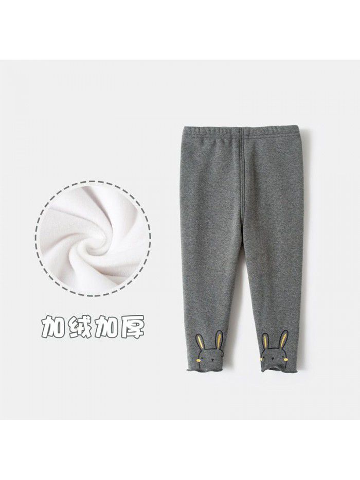 Girls' underpants autumn winter  new children's middle waist thickened plush cartoon underpants children's pants 