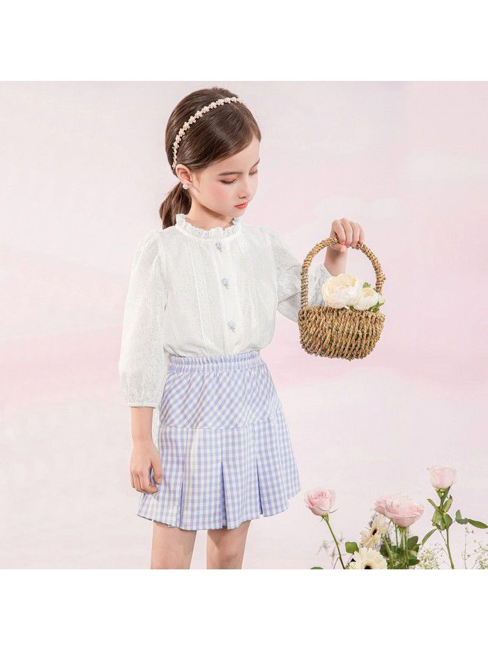 children's one piece ready to go girls' set  spring baby shirt children's half Skirt Set 