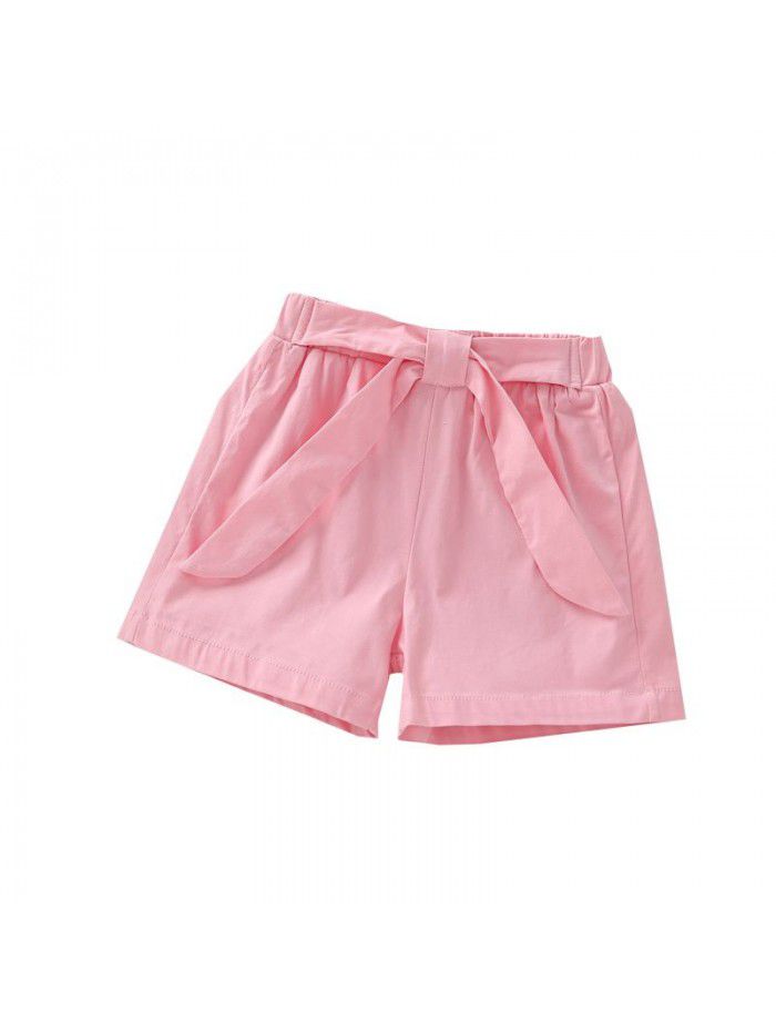 Girls' shorts summer wear  new women's middle and large children's loose hot pants 