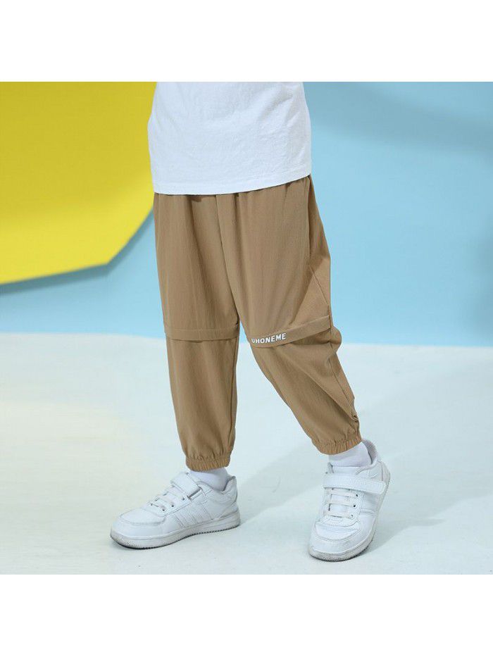 A hair generation children's clothing boys' quick drying casual pants summer thin children's ice silk girls' Korean long pants 