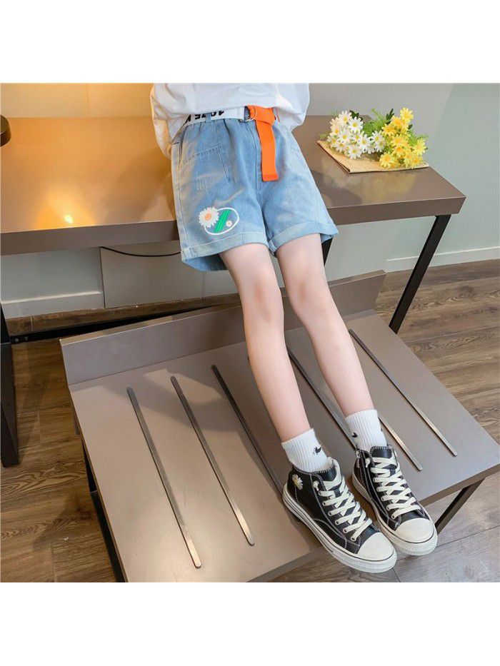 Girls' jeans short pants  new style foreign style summer clothes 