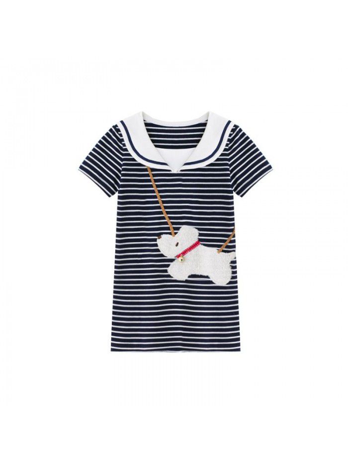 Girls' Navy Dress Korean children's clothing one hair generation baby summer  new children's Cotton Skirt 