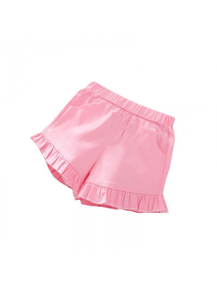 Girls' shorts summer new leisure pants children's lace candy hot pants children's clothing factory wholesale 