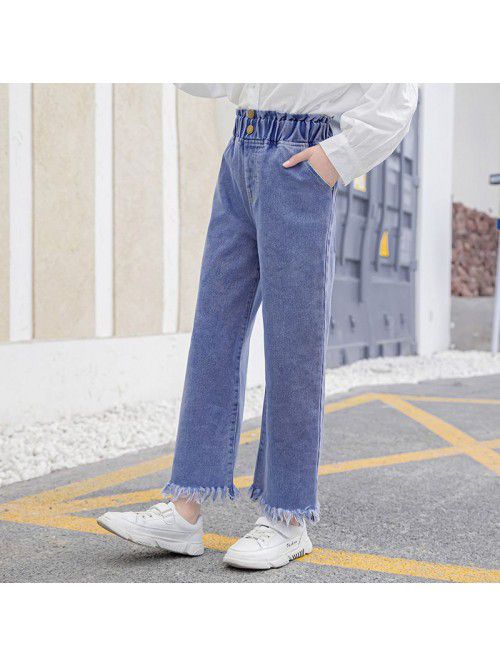 Girls' jeans spring and autumn dress foreign ...