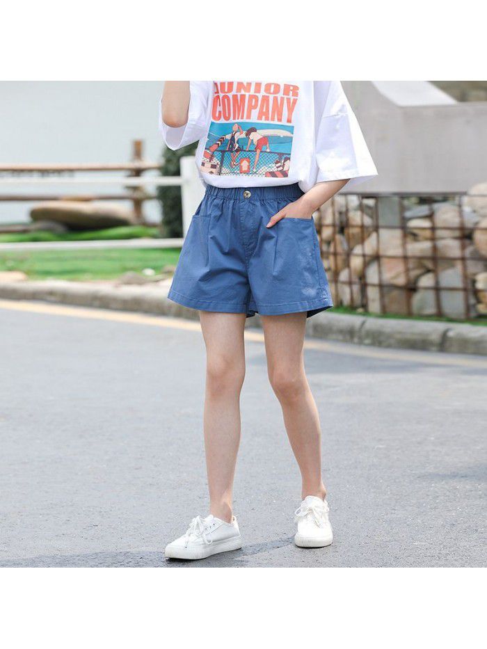 Girls' shorts  summer new Chinese University Children's Korean style pure cotton versatile children's summer casual pants fashion 