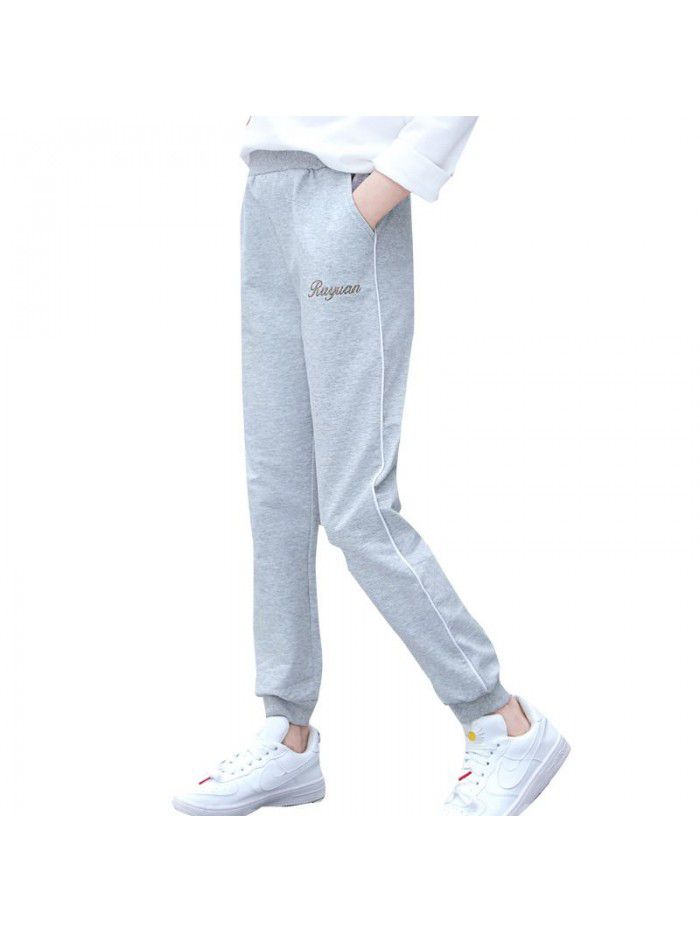 Children's clothing girls' pants spring clothing children's sports pants loose middle school children's casual pants pure cotton spring and autumn girls' pants 