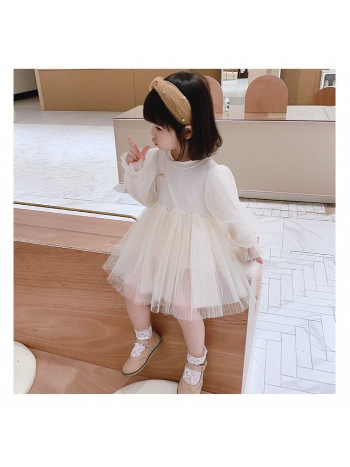 Baby girl Princess Dress super foreign style  new autumn children's dress children's gauze skirt spring and autumn girl's skirt 