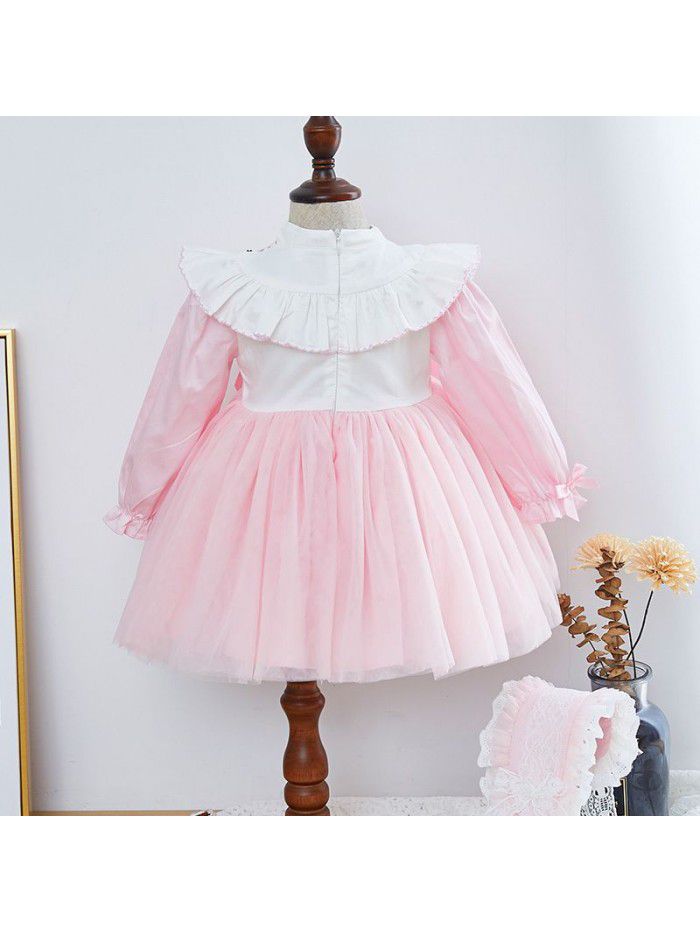 Spring girl's dress high end children's wear custom Spanish gauze skirt hand made Lolita princess skirt 