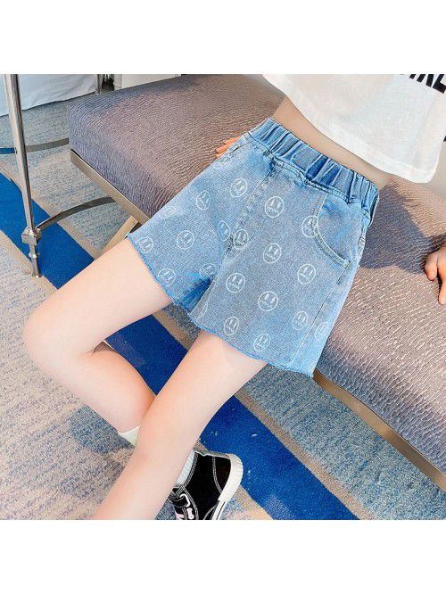 Girls Jeans Shorts  summer new baby Korean loose t...