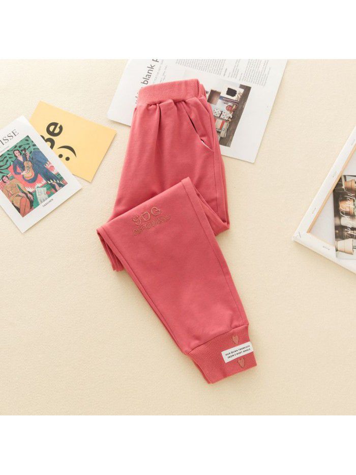 Girls' sports pants autumn pants middle school children's autumn wear children's autumn wear foreign style cotton casual pants 