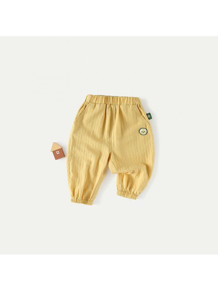 Amila children's clothing boys'  summer new baby boys' thin cotton casual pants boys' anti mosquito pants 