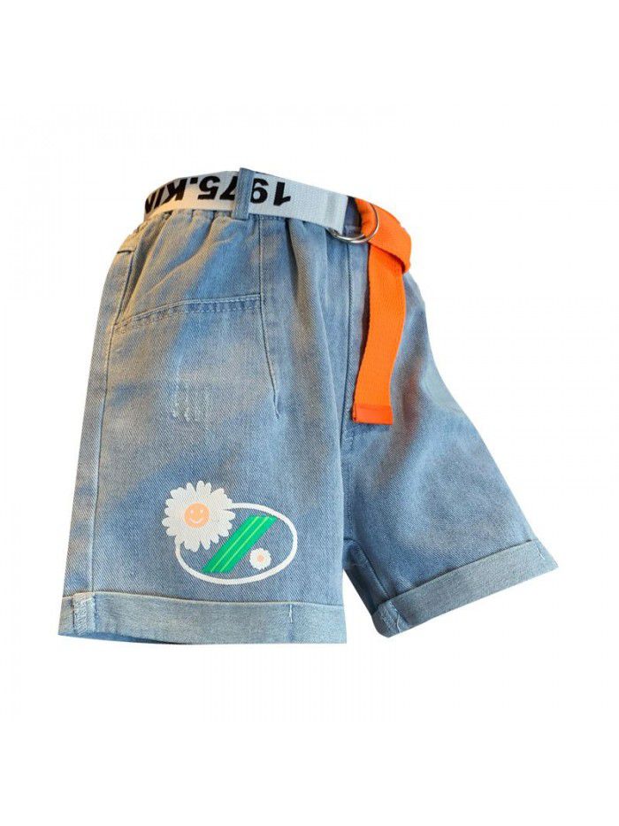 Girls' jeans short pants  new style foreign style summer clothes 
