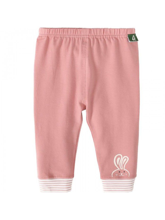 Amila children's wear  new girls' pants spring and autumn wear children's foreign style pants striped girls' Leggings 
