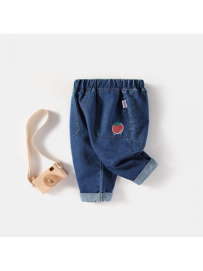 Amila children's wear  new spring dress baby girl jeans girl pants foreign style spring and autumn trousers 