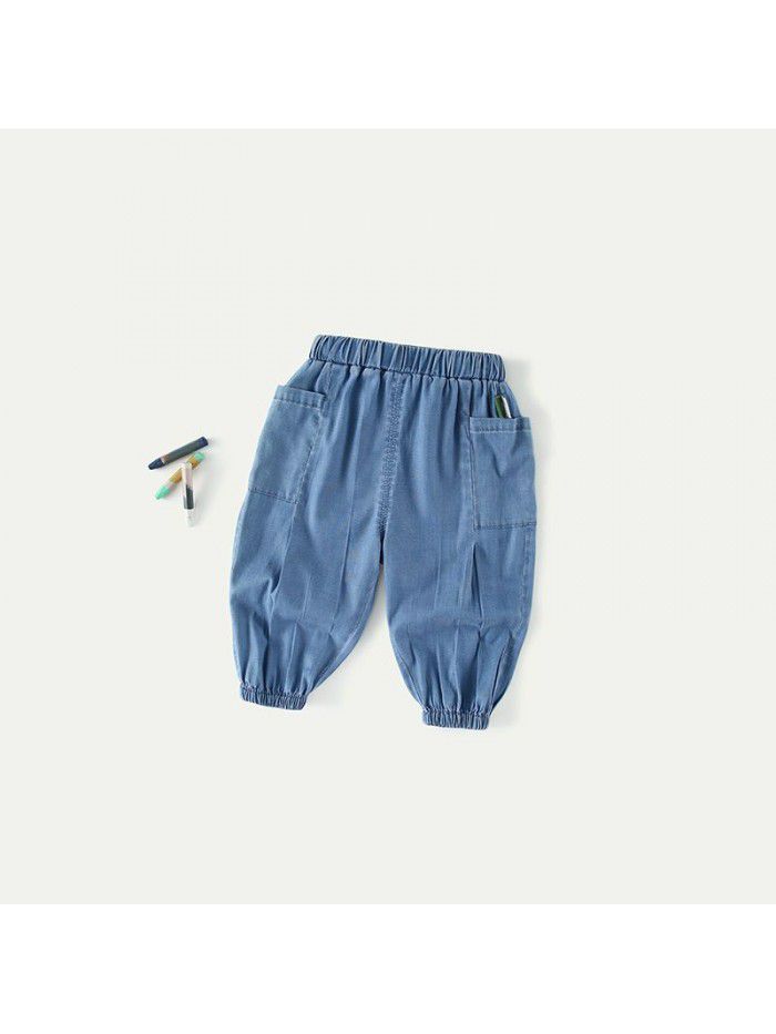 Amila children's clothing boys'  summer new thin casual pants pants small and medium sized boy's anti mosquito pants 