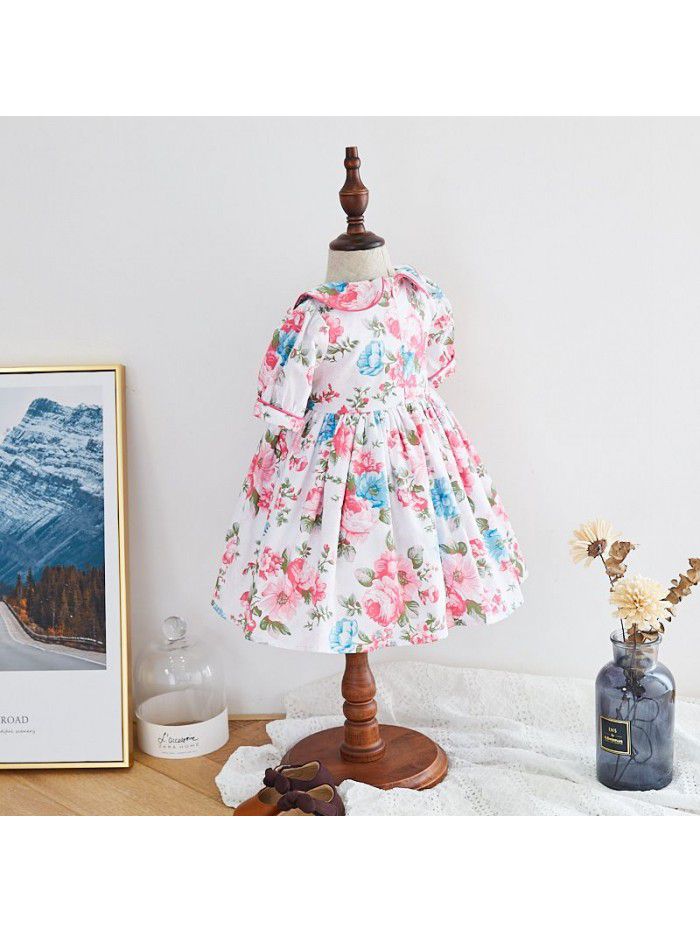  summer new children's floral children's skirt European and American idyllic skirt 