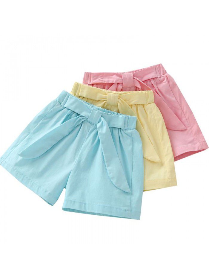 Girls' shorts summer wear  new women's middle and large children's loose hot pants 