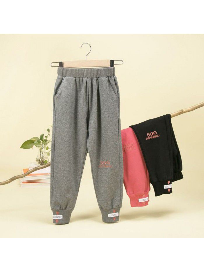 Girls' sports pants autumn pants middle school children's autumn wear children's autumn wear foreign style cotton casual pants 