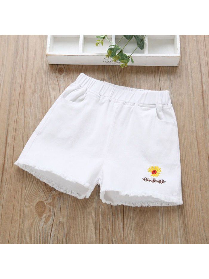 Girls' denim shorts for children's hot pants 