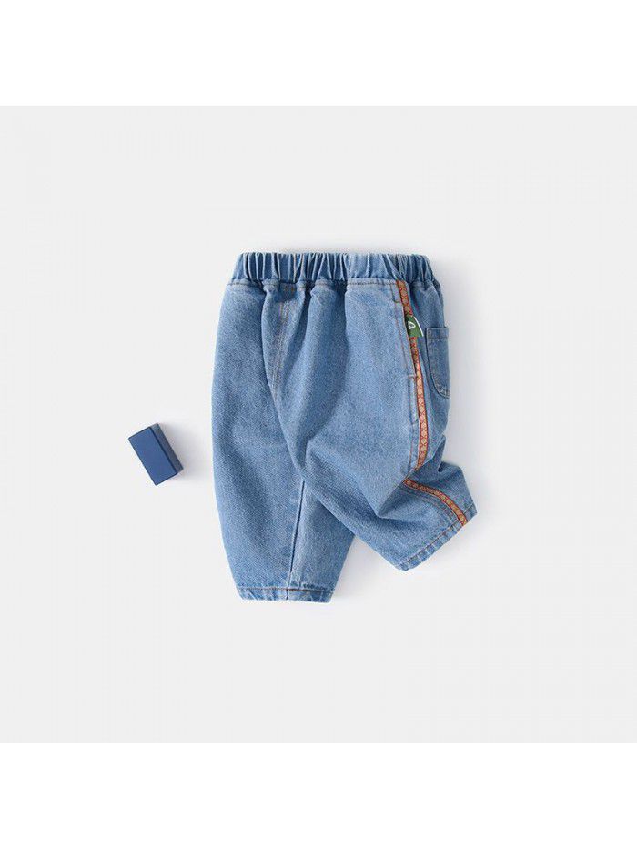 Amila children's clothing  spring new baby girl jeans children's girls' foreign style pants 