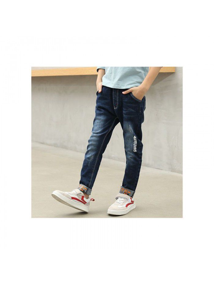 Children's jeans autumn and winter  new boys' casual pants 