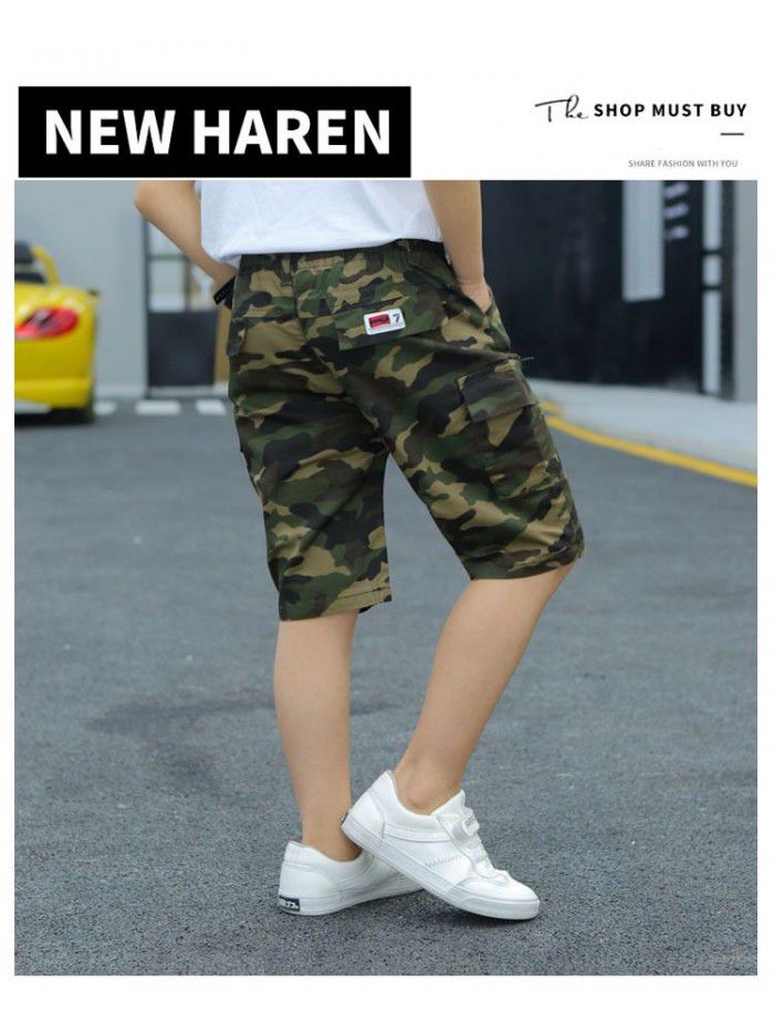 Boys' camouflage pants  cotton children's wear summer new men's wear Capris casual pants wholesale 