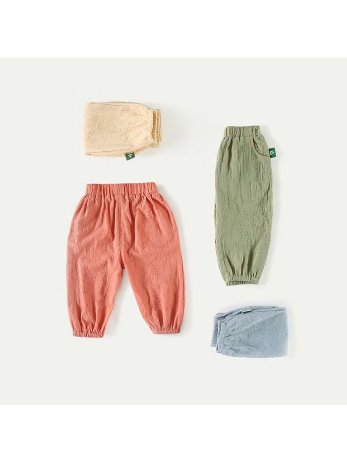 Amila children's summer pants  new children's lightweight and breathable mosquito repellent pants for boys and girls 