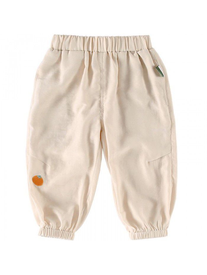 Amila Amila children's clothing baby anti mosquito pants summer  new girls' light pants children's casual pants 