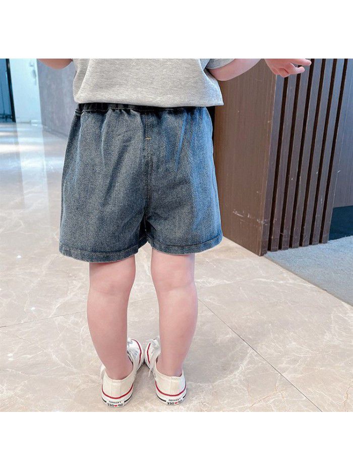 (take the price) girls' Jeans Shorts  summer clothes breathable children's skirt pants casual pants wear foreign style 