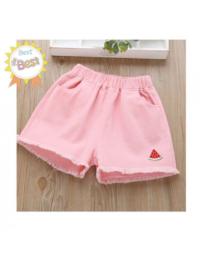 Girls' denim shorts for children's hot pants 