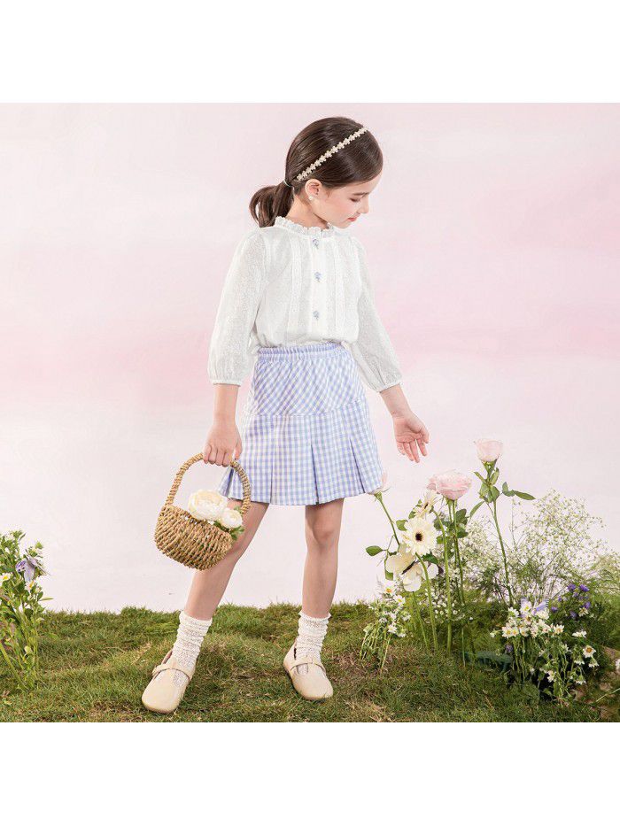 children's one piece ready to go girls' set  spring baby shirt children's half Skirt Set 