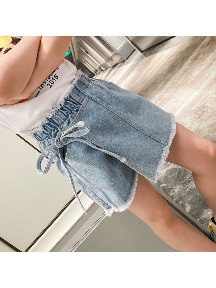 Girls' denim shorts children's summer wear jeans skirt summer vacation 2 pieces denim skirt  new hot pants fashion 