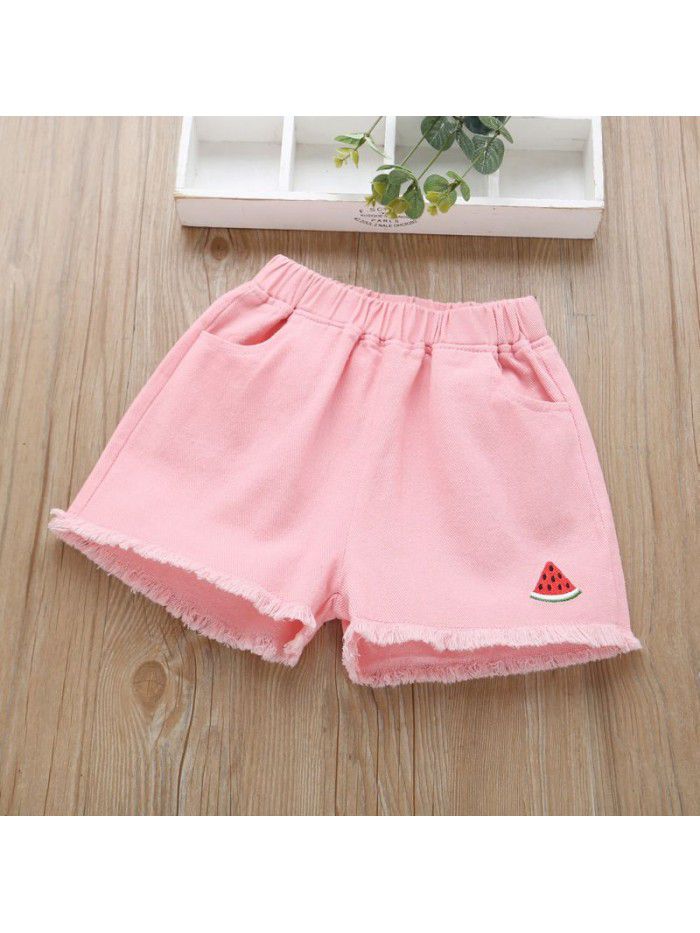 Girls' denim shorts for children's hot pants 