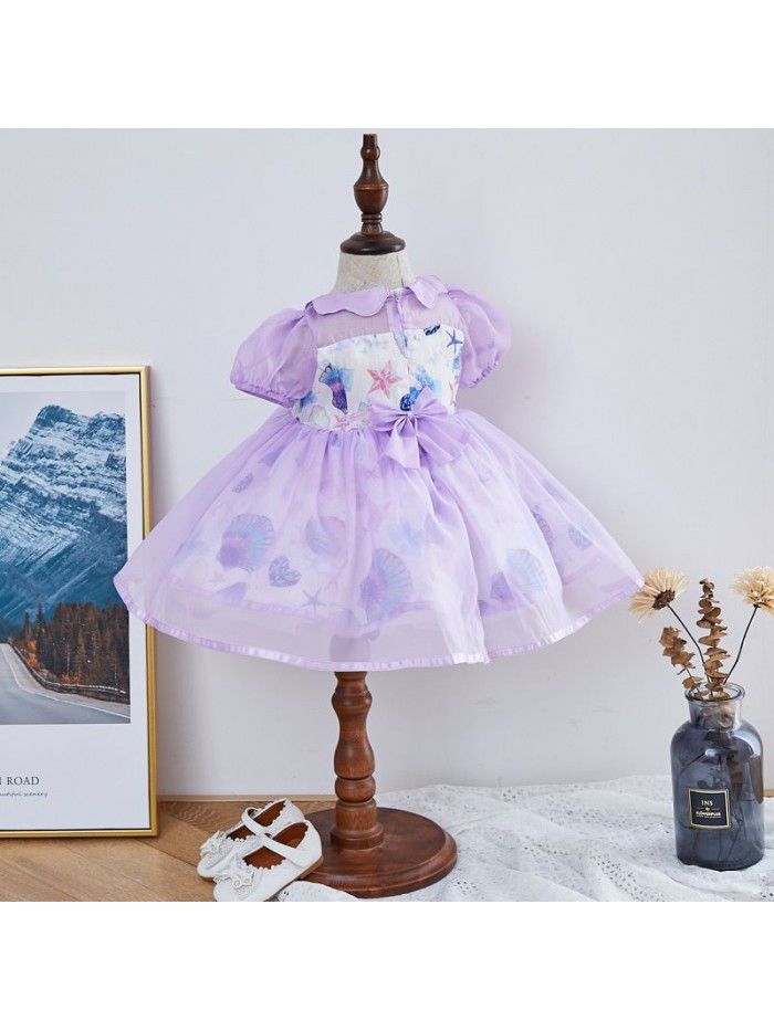 Spanish Lolita skirt foreign style pompous gauze skirt summer princess skirt Spanish princess skirt children's dress 