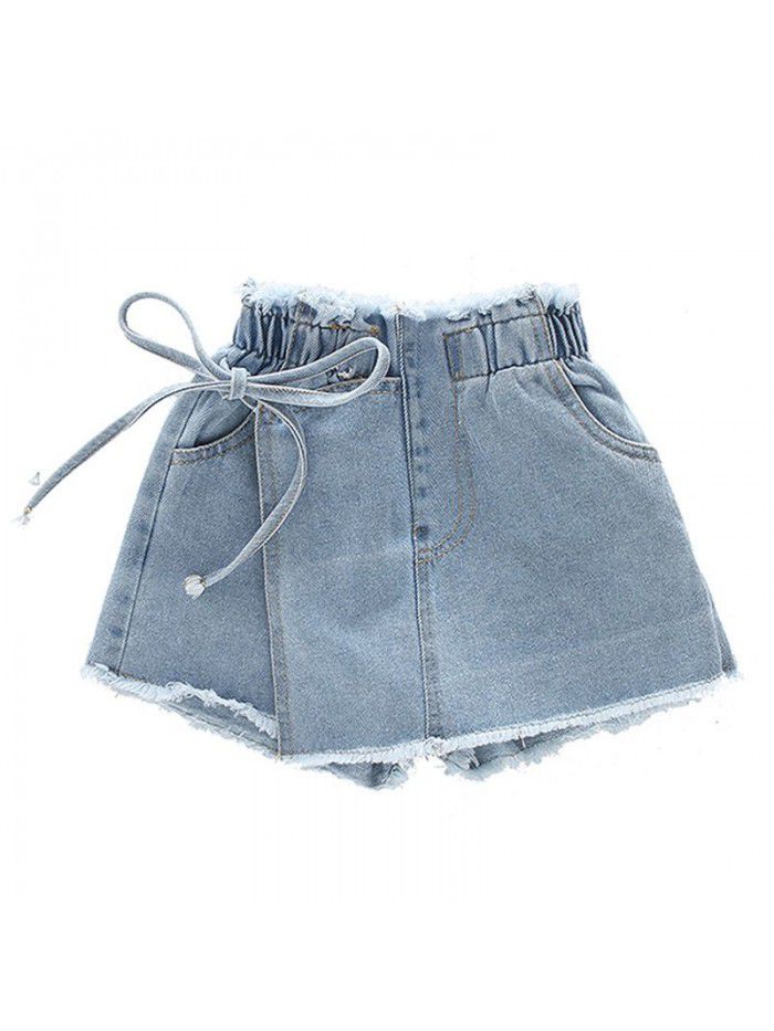 Girls' denim shorts children's summer wear jeans skirt summer vacation 2 pieces denim skirt  new hot pants fashion 