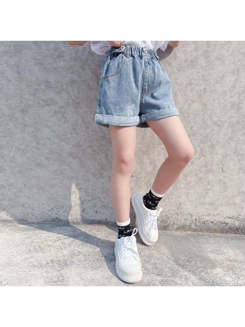 Girls' denim shorts  new summer thin children...