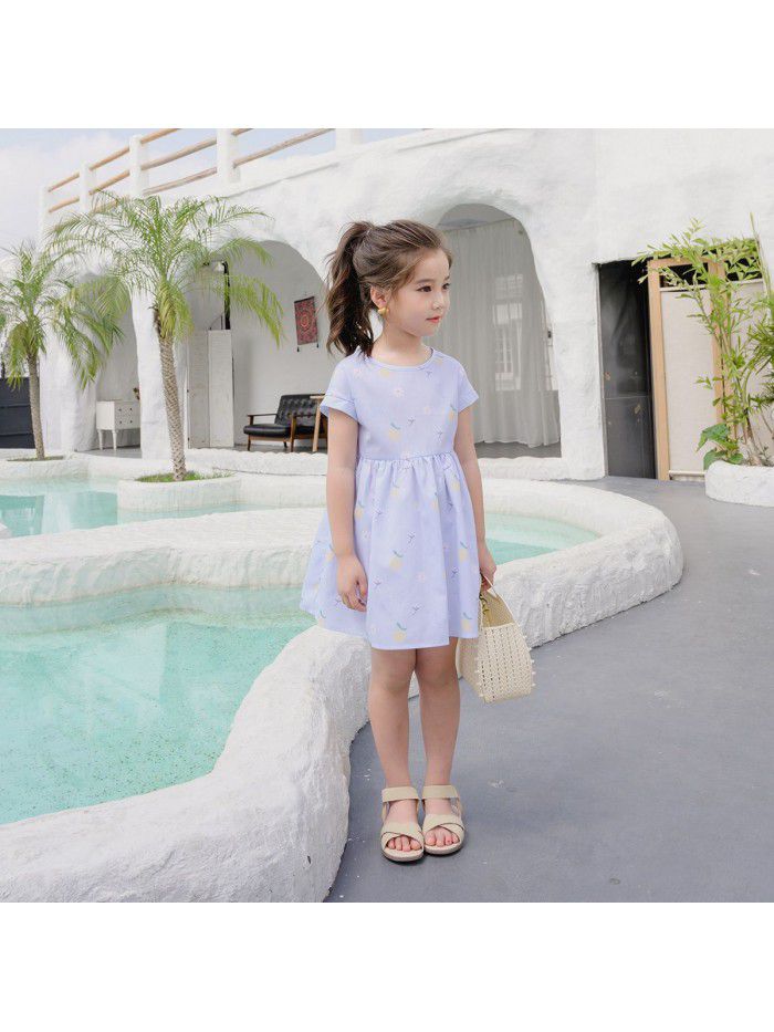 Cicie girl's dress Korean children's wear one hair generation baby summer  new children's printed skirt 