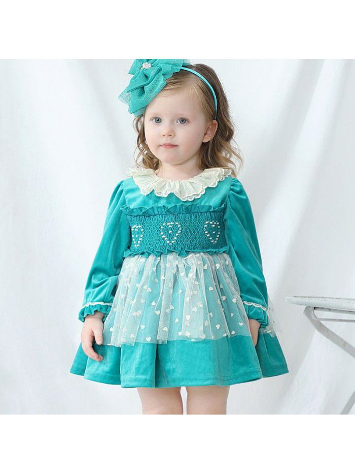  spring new Lolita children's dress Lolita Spanish princess skirt girls' new year skirt 