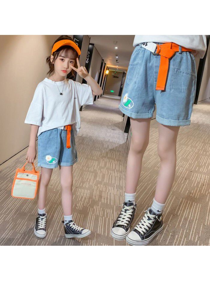 Girls' jeans short pants  new style foreign style summer clothes 