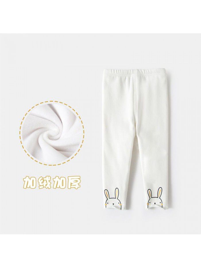 Girls' underpants autumn winter  new children's middle waist thickened plush cartoon underpants children's pants 